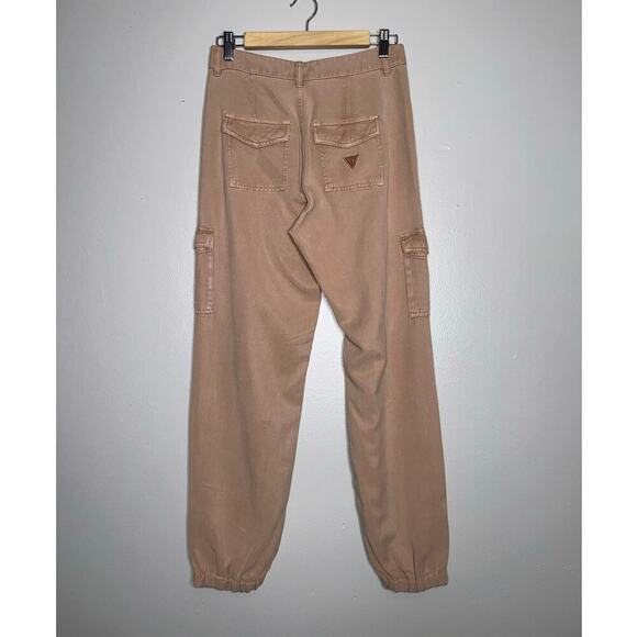 Guess Tan Cargo Jogger Pants Size 25 | Tencel Utility Zip Hem Street Style - Picture 7 of 7